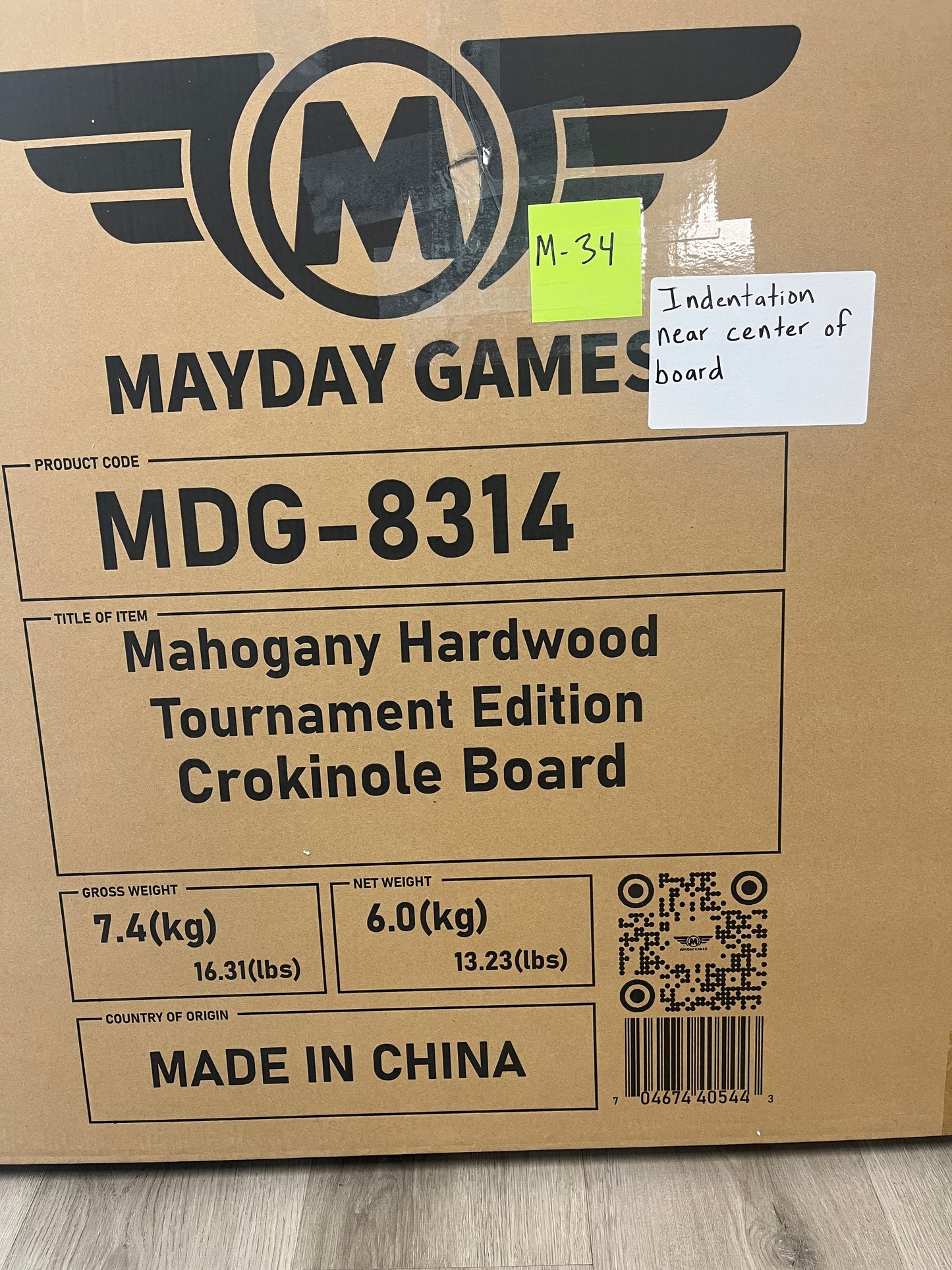 Imperfect/Returned Mahogany Tournament Edition Crokinole Board 2024 MDG-8314-M34