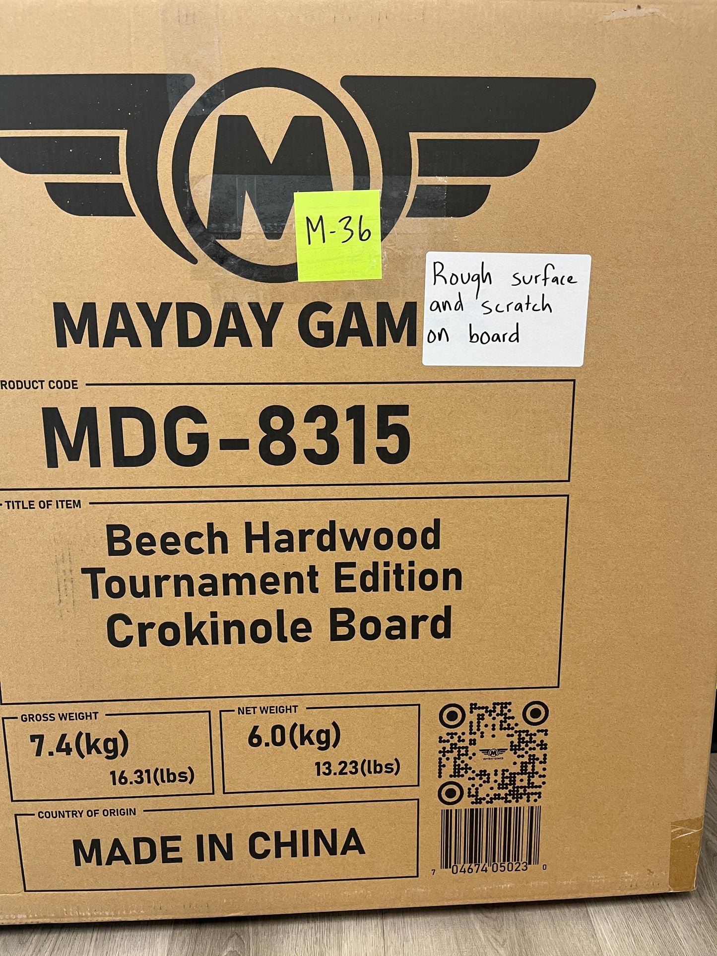 Imperfect/Returned Beech Tournament Edition Crokinole Board 2024 MDG-8315 M36