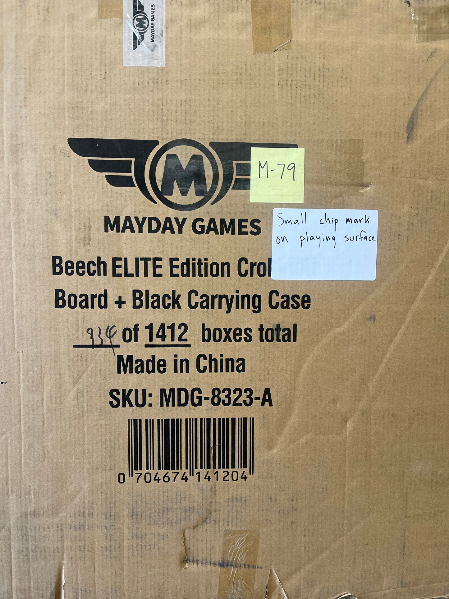 IMPERFECT/RETURNED: Beech ELITE Edition Crokinole Board Black Ditch + Black Bag MDG-8323-A-M79