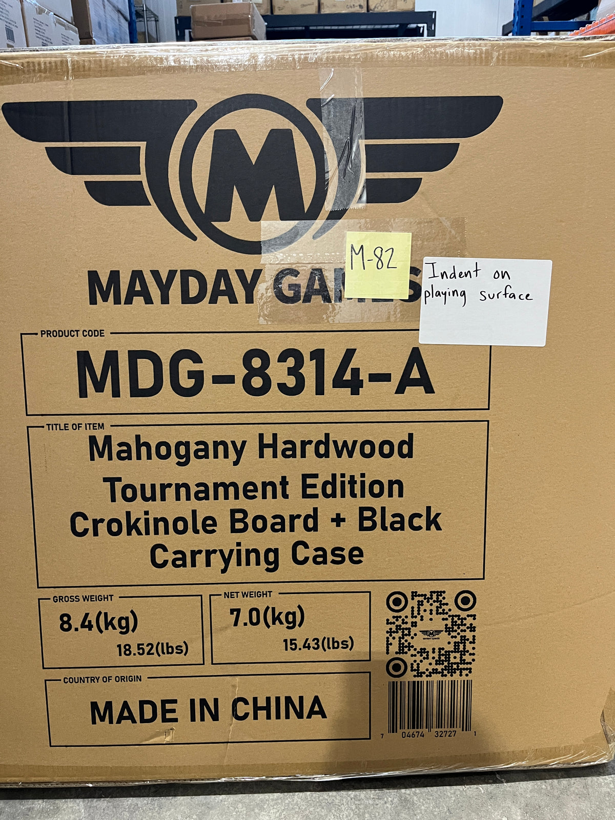 Imperfect/Returned Mahogany Tournament Edition Crokinole Board + Black Bag MDG-8314-A M82