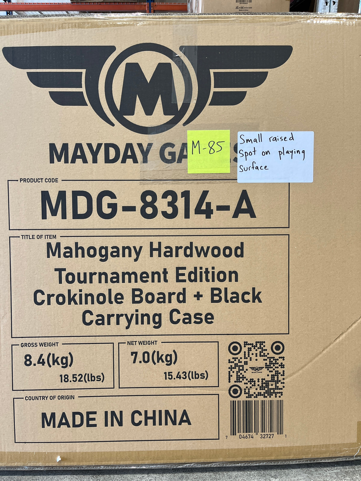 Imperfect/Returned Mahogany Tournament Edition Crokinole Board + Black Bag MDG-8314-A M85