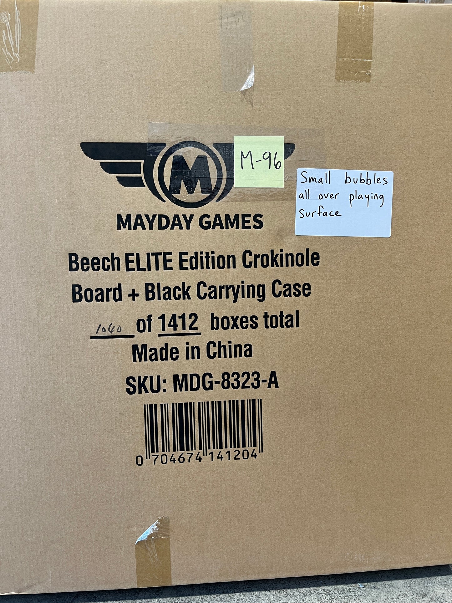 IMPERFECT/RETURNED: Beech ELITE Edition Crokinole Board Black Ditch + Black Bag MDG-8323-A-M96