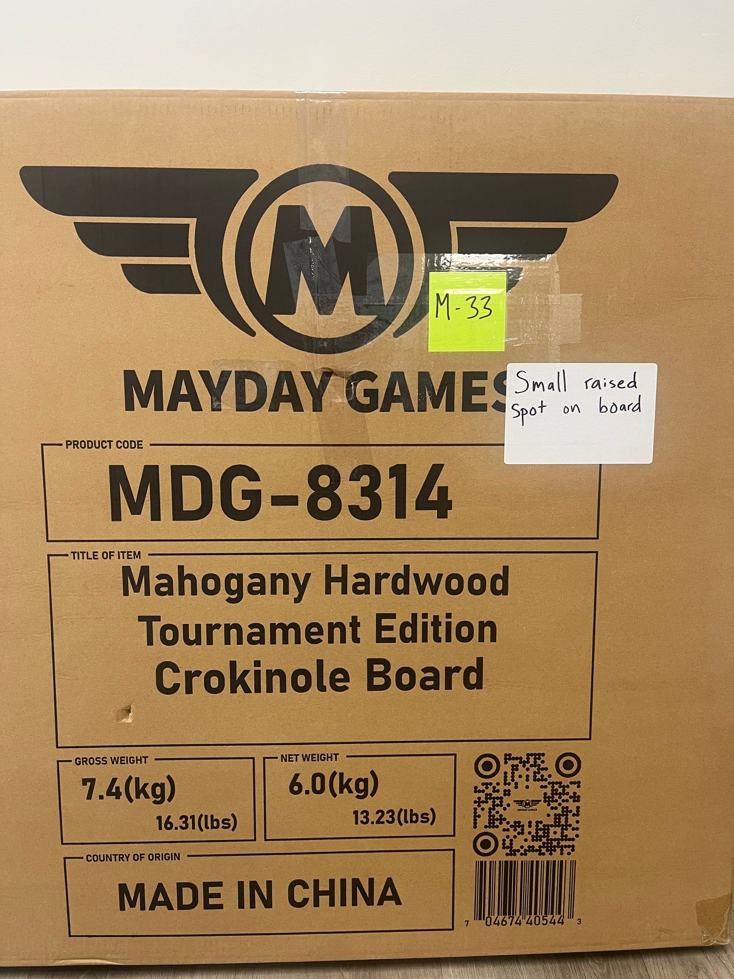 Imperfect/Returned Mahogany Tournament Edition Crokinole Board 2024 MDG-8314-M33