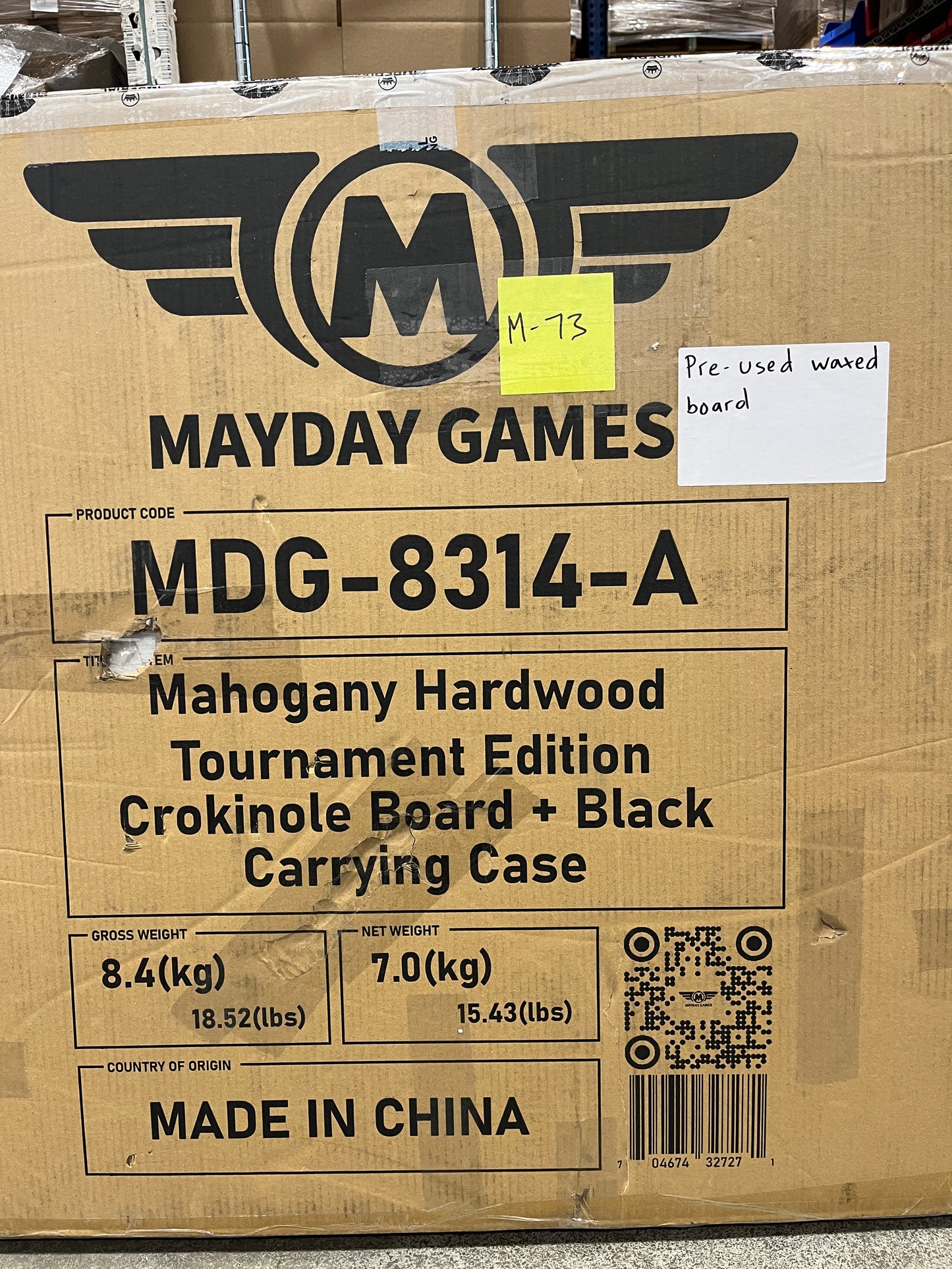 Imperfect/Returned Mahogany Tournament Edition Crokinole Board + Black Bag MDG-8314-A M73