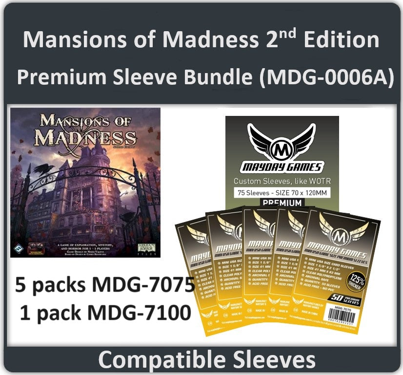 Mansions of Madness" (2nd Edition) Compatible Card Sleeve Bundle Mayday Games Mansions of Madness" (2nd Edition) Compatible Card Sleeve Bundle Mayday Games