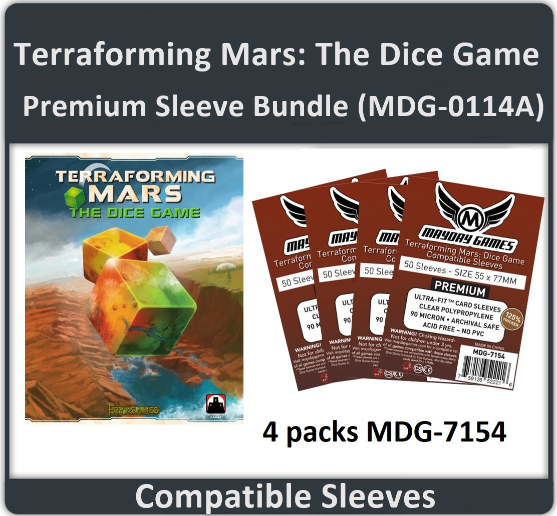 Terraforming Mars: The Dice Game" Compatible Card Sleeve Bundle Mayday Games Terraforming Mars: The Dice Game" Compatible Card Sleeve Bundle Mayday Games