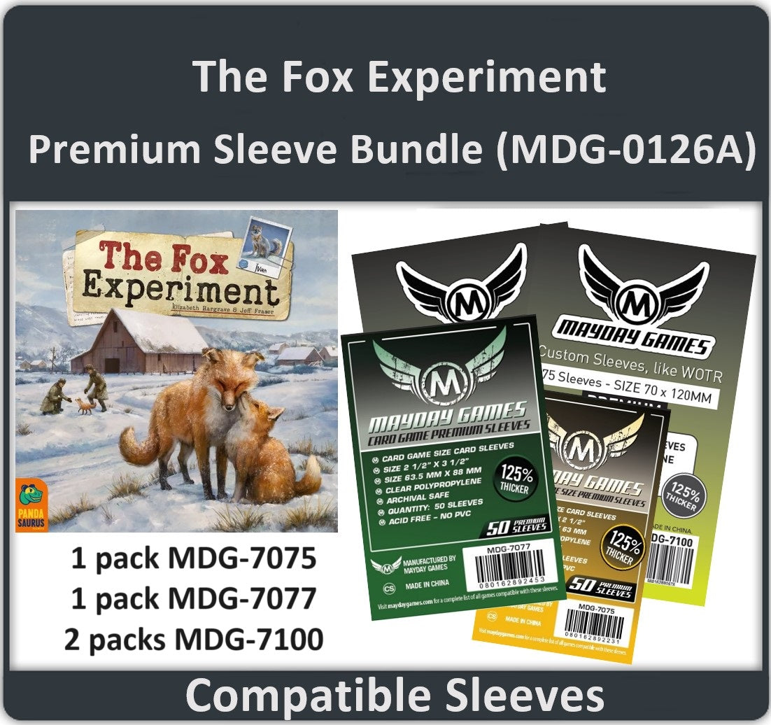 The Fox Experiment" Compatible Card Sleeve Bundle Mayday Games The Fox Experiment" Compatible Card Sleeve Bundle Mayday Games