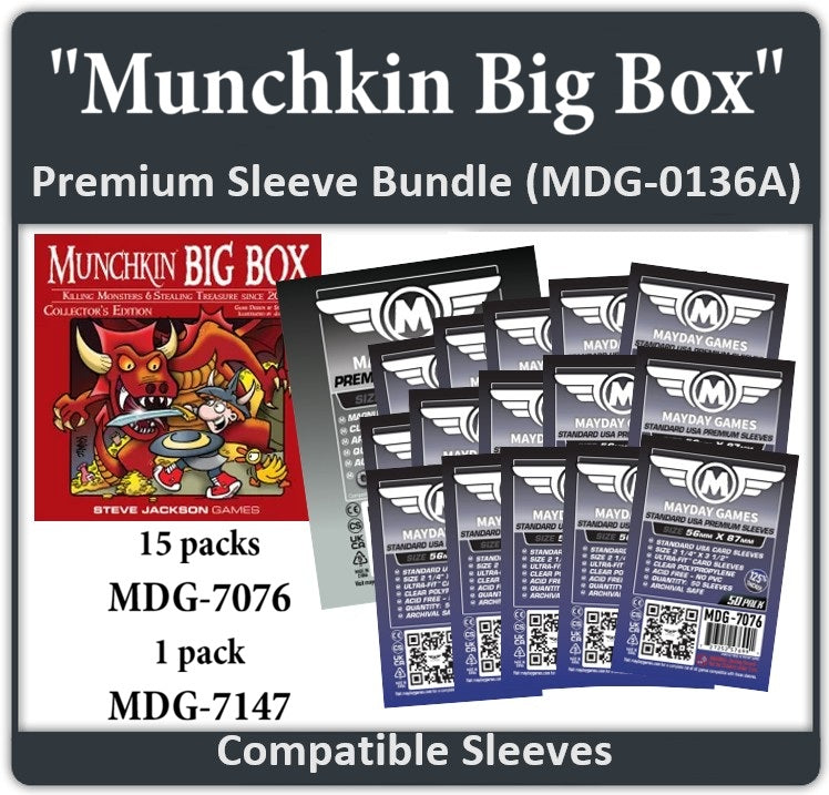 Munchkin Big Box" Compatible Card Sleeve Bundle  Mayday Games