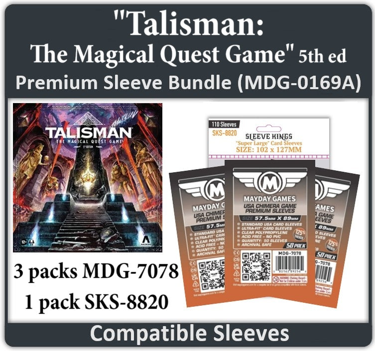 "Talisman: The Magical Quest Game" 5th Ed. Compatible Card Sleeve Bu "Talisman: The Magical Quest Game" 5th Ed. Compatible Card Sleeve Bu