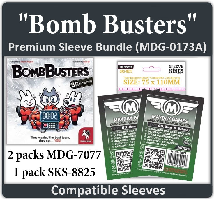 bgg card sleeves "Bomb Busters" Compatible Card Sleeve Bundle