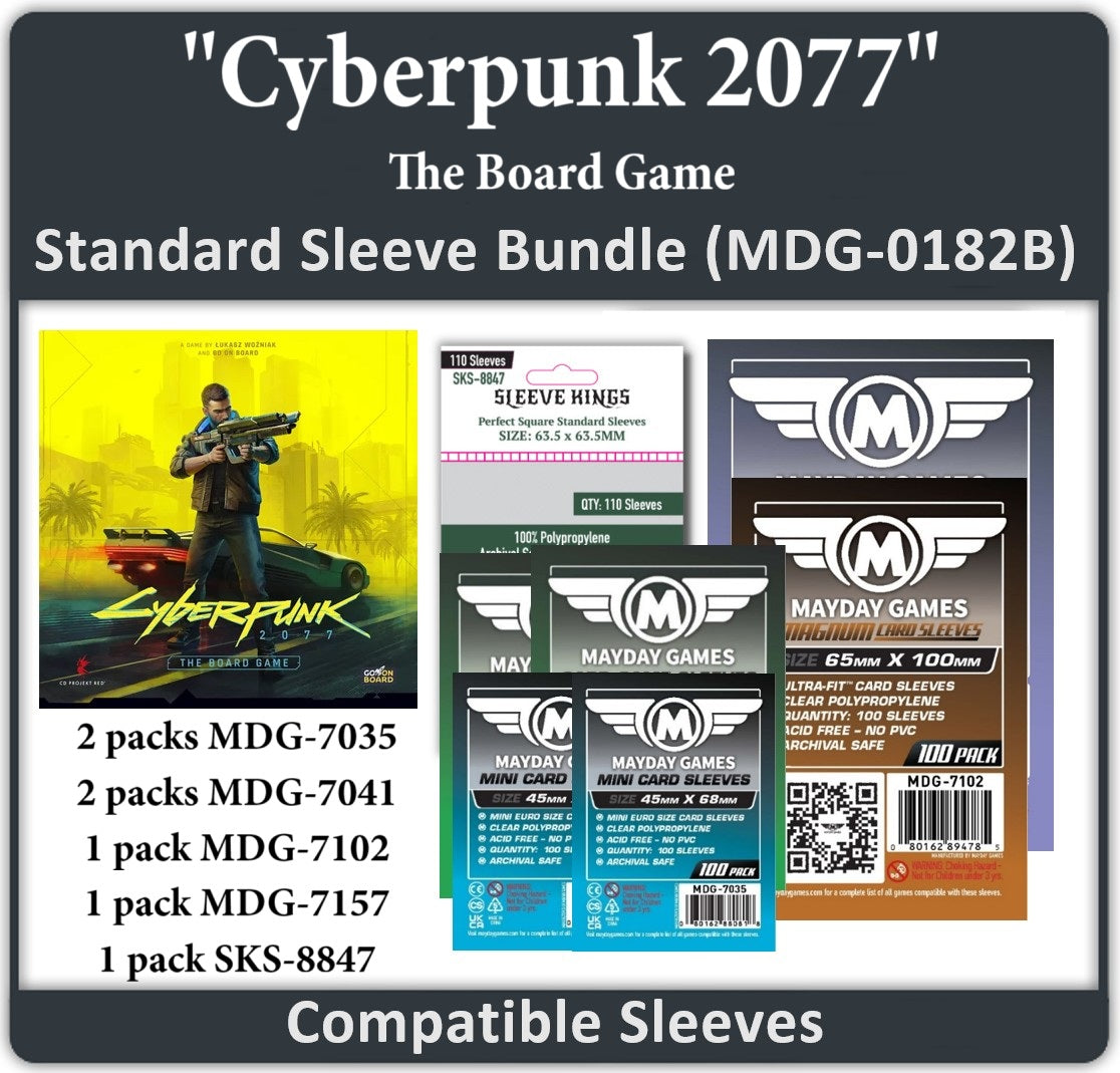 "Cyberpunk 2077- The Board Game" Compatible Card Sleeve Bundle
