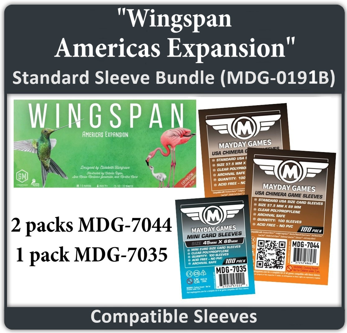 "Wingspan Americas Expansion" Compatible Card Sleeve Bundle