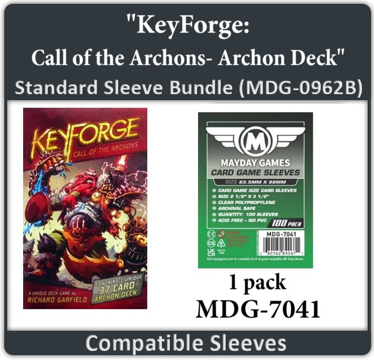 "Key Forge: Call of the Archons- Archon Deck" Compatible Card Sleeve Bundle