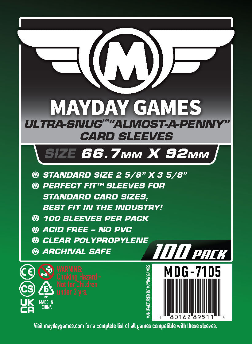 Almost-A-Penny" Card Sleeves (2 5/8 x 3 5/8in) - Mayday Games Almost-A-Penny" Card Sleeves (2 5/8 x 3 5/8in) - Mayday Games