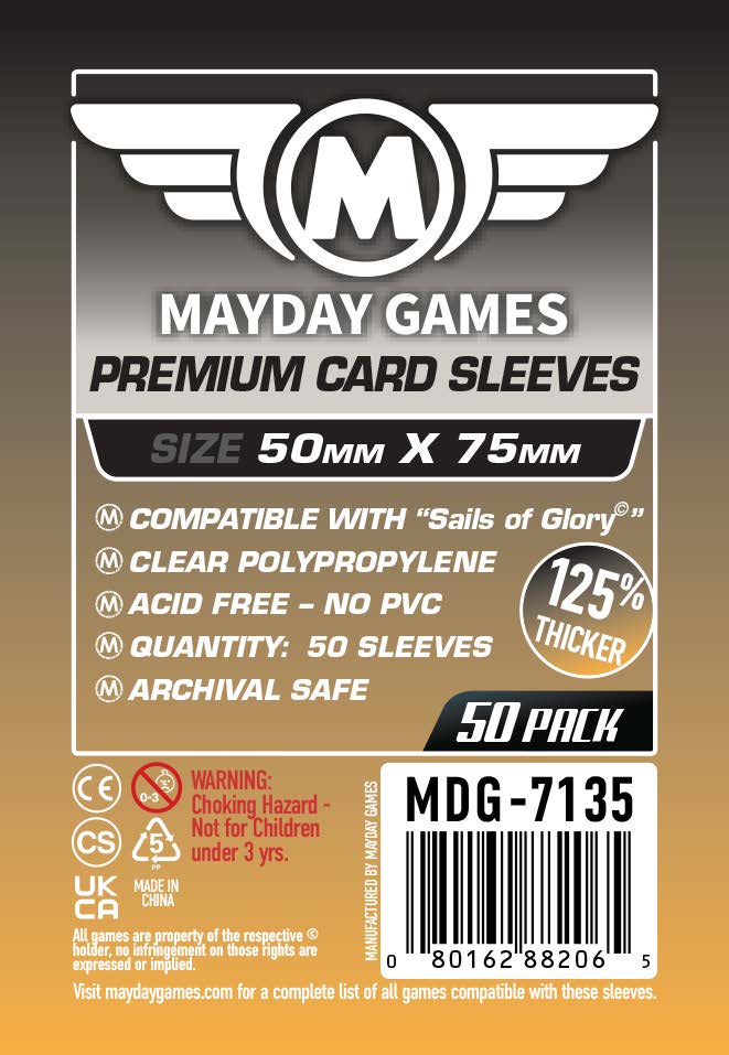 "Sails of Glory" Compatible Card Sleeves (50x75mm) Standard 7125 or Premium 7135