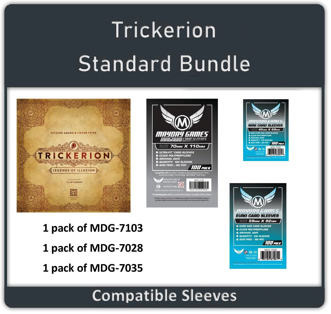 "Trickerion: Legends of Illusion" Compatible Card Sleeve Bundle