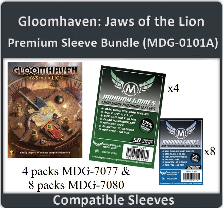 "Gloomhaven: Jaws of the Lion" Compatible Card Sleeve Bundle