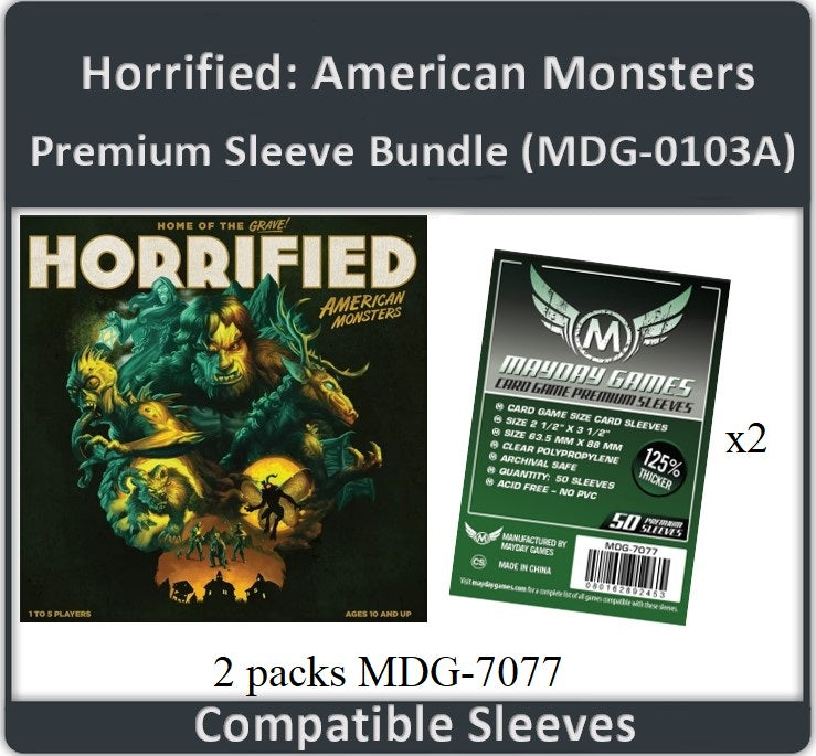 "Horrified: American Monsters" Compatible Card Sleeve Bundle