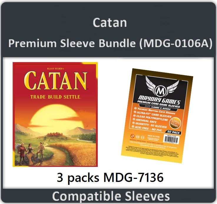 catan card sleeve size Special Sized Board Game Sleeves (50ct) for 54mm x 80mm Cards main image 0