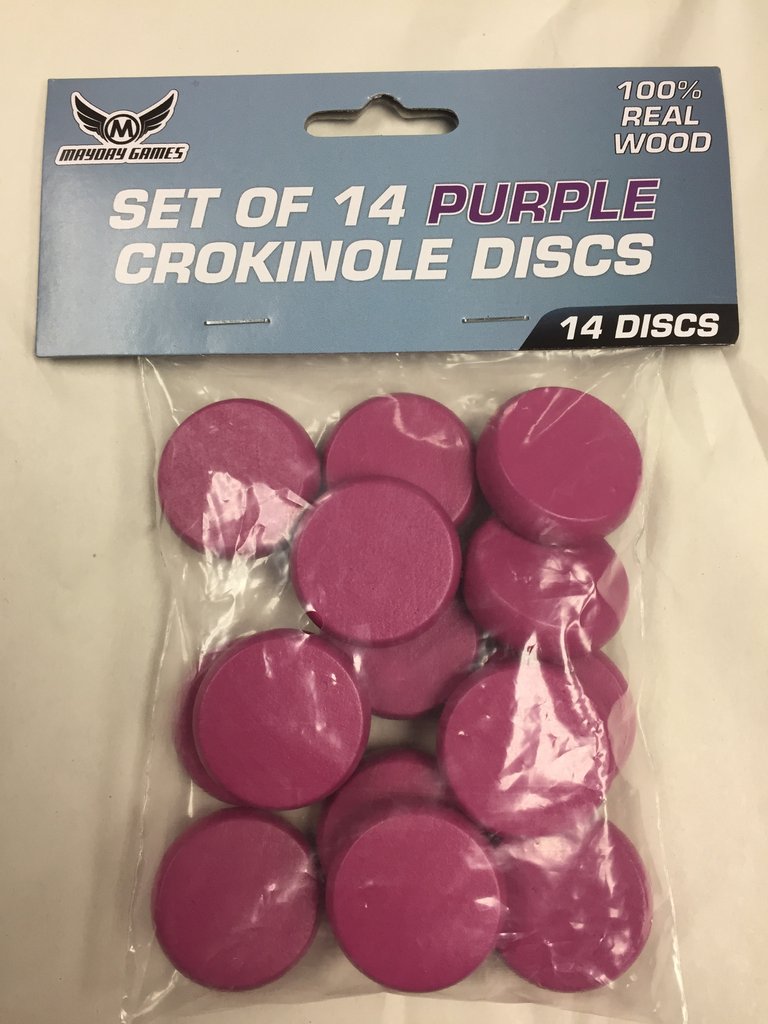 14 Crokinole Discs + 1 Peg in our Premium Version 10 Colors to Choose From!
