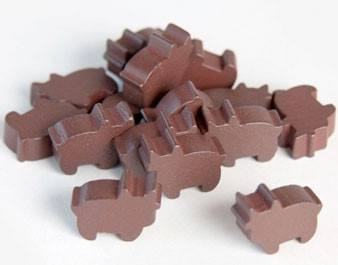 Pack of 10 brown Cow/Cattle Tokens - - Mayday Games