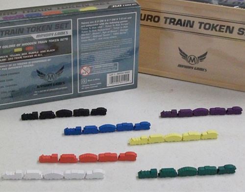 Wooden Train Token Set - Premium - - Mayday Games - 1