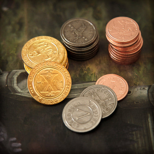 50 Metal Coin Board Game Upgrade Set (Medieval Coins) -ESSEN PICKUP