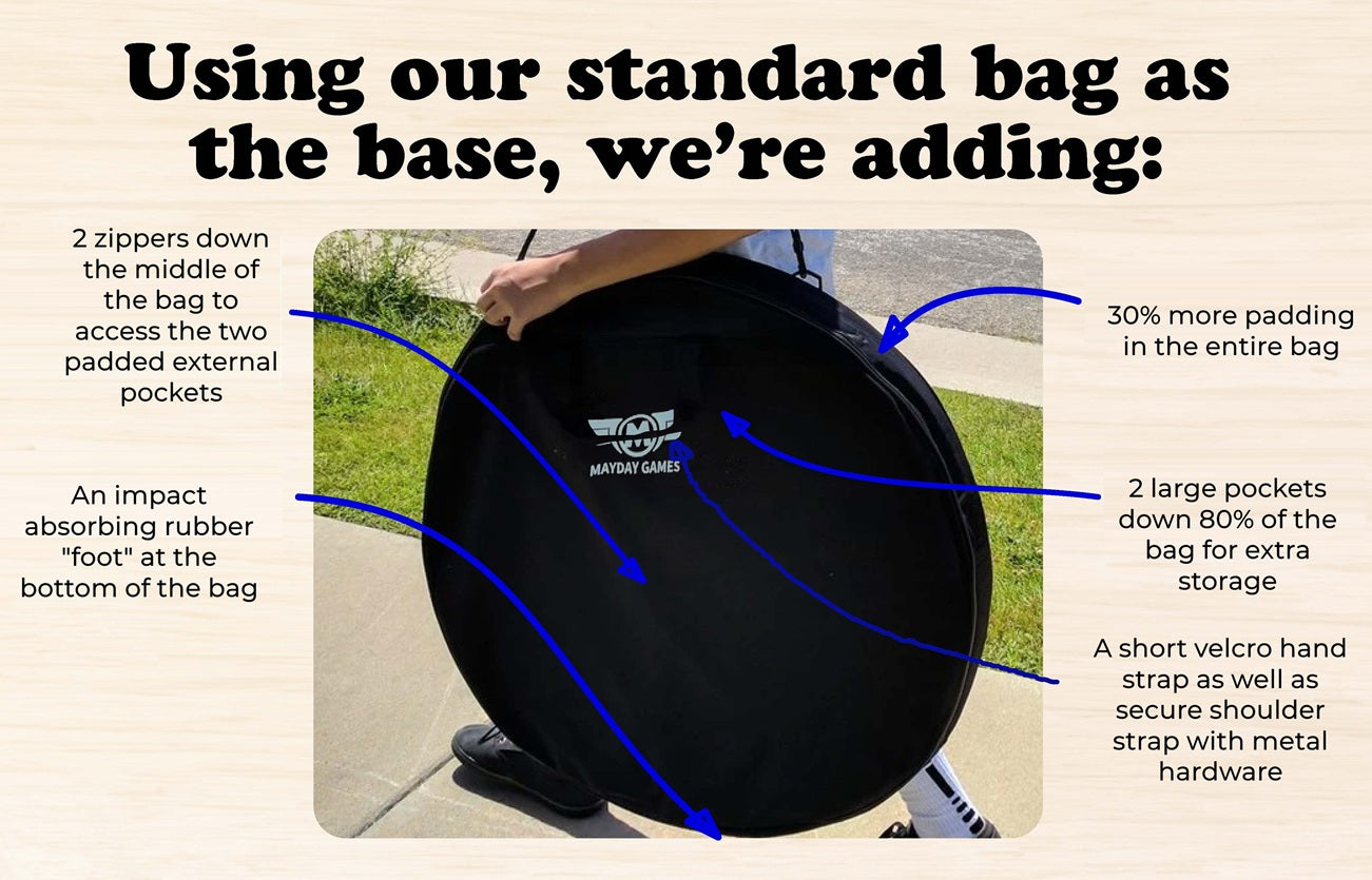 IMPERFECT/RETURNED: Elite Cherry Crokinole Board + Elite Black Carrying Case - MDG-8346-A-17