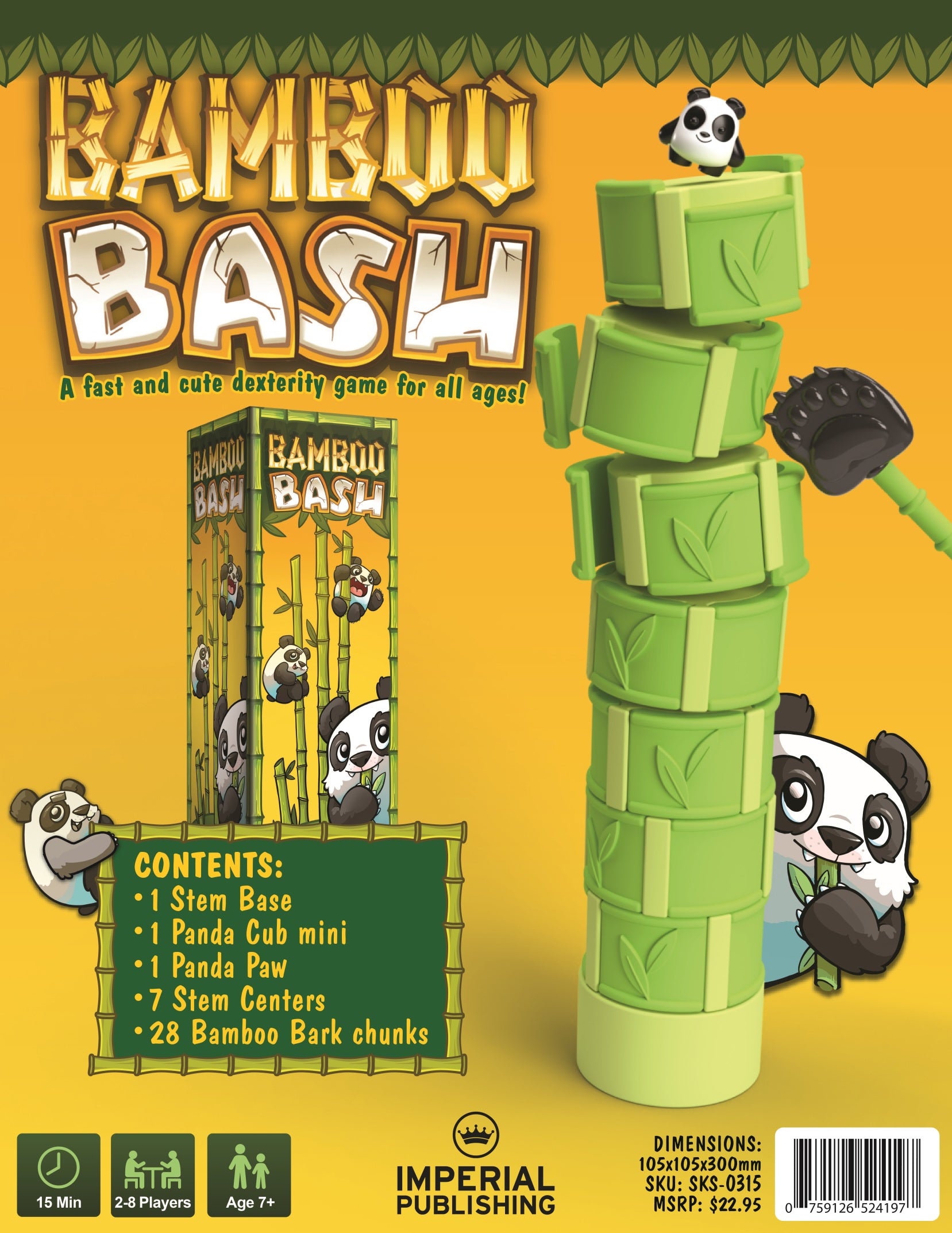 Bamboo Bash 2-8 Player Panda Dexterity Game (Imperial Publishing