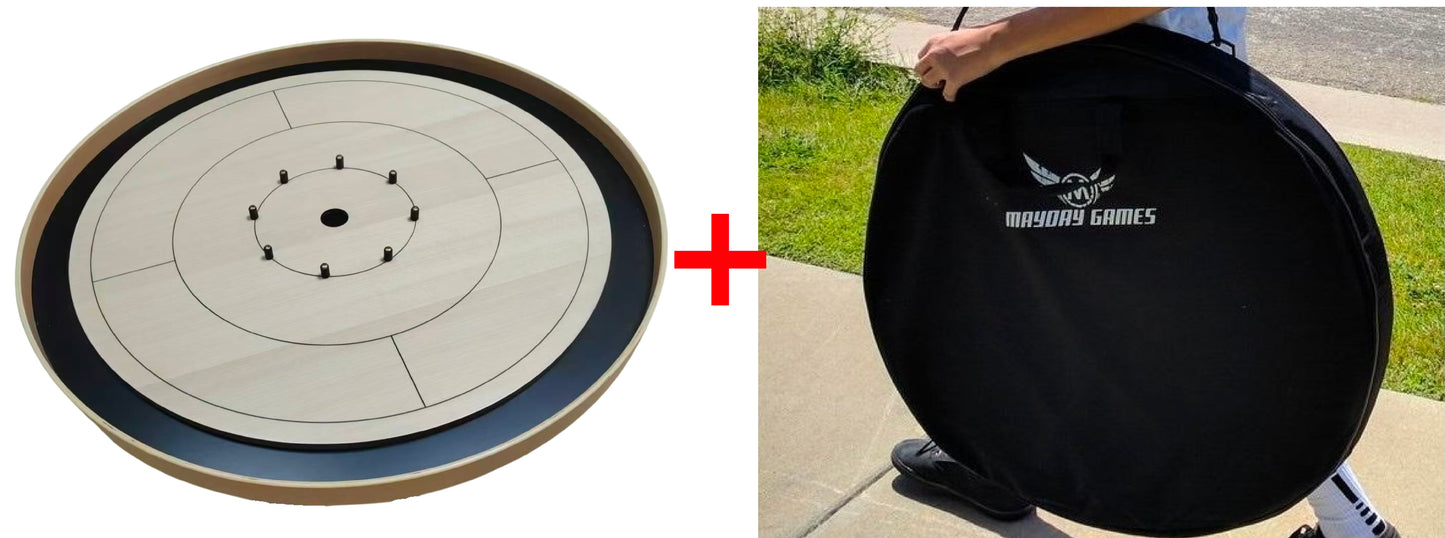 Beech ELITE Edition Crokinole Board (2024) Black Ditch + Carrying Case