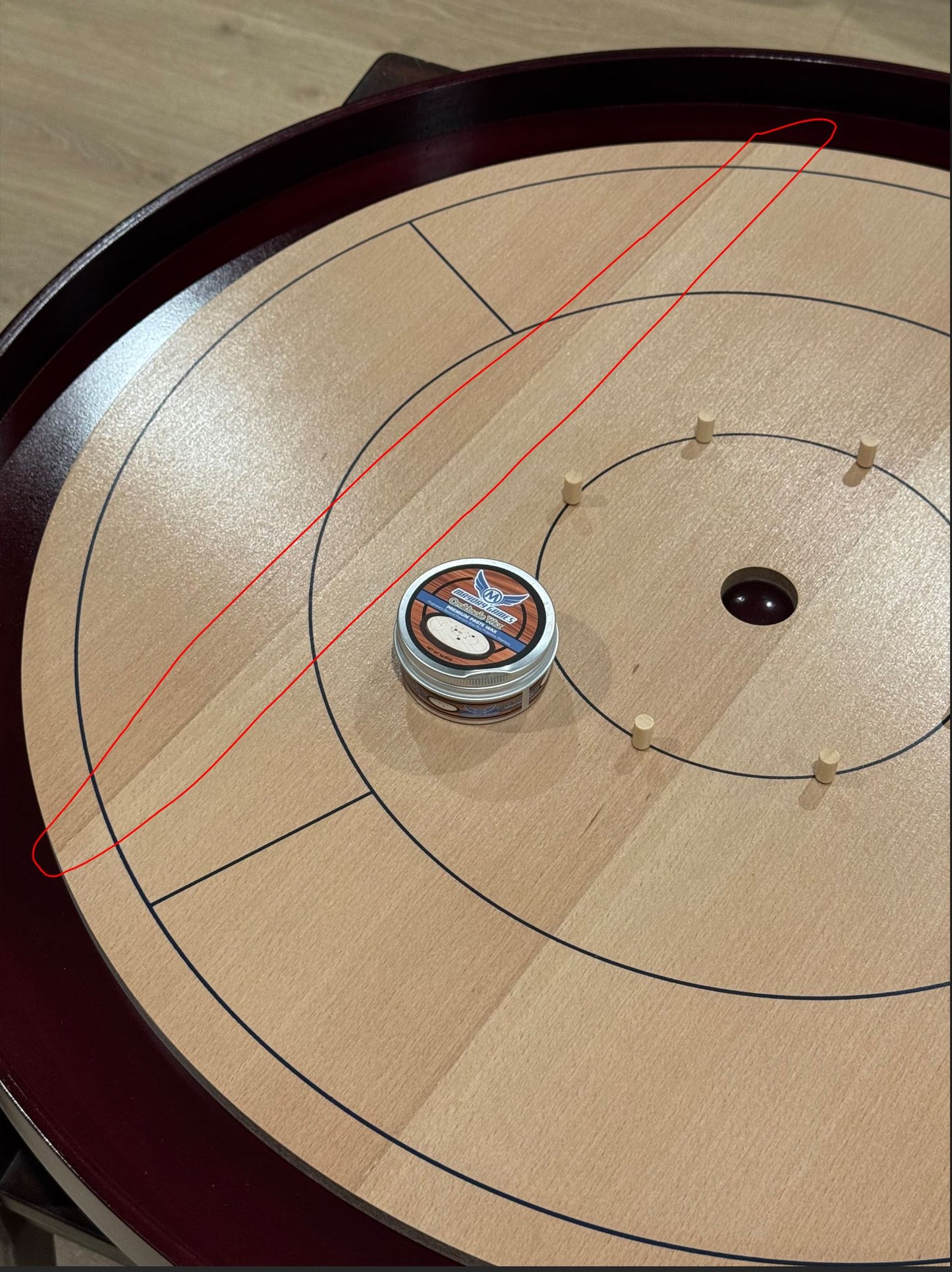 IMPERFECT/RETURNED: Beech Tournament Edition Crokinole Board + Black Carrying Case - MDG-8315-A - 113-0963425-4219446