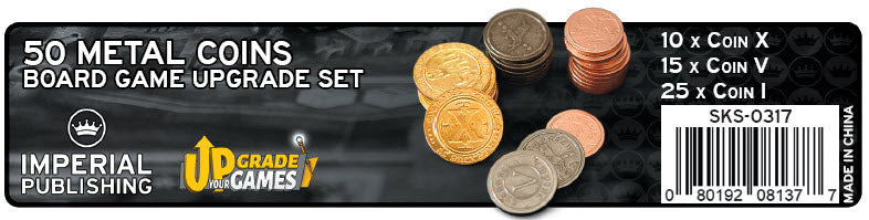 50 Metal Coin Board Game Upgrade Set (Medieval Coins) -ESSEN PICKUP