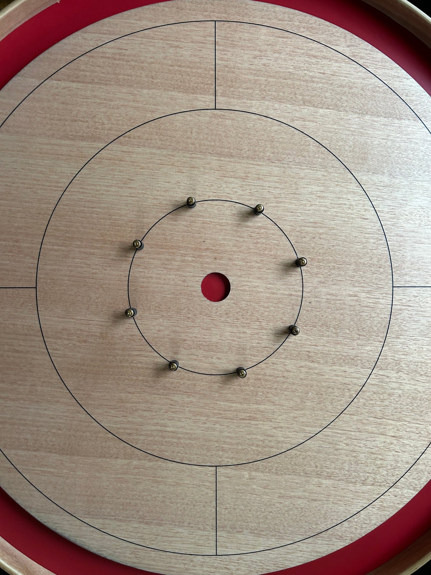 IMPERFECT/RETURNED: Mahogany ELITE Edition Crokinole Board (2025) Red Ditch + Carrying Case IN STOCK! #0160