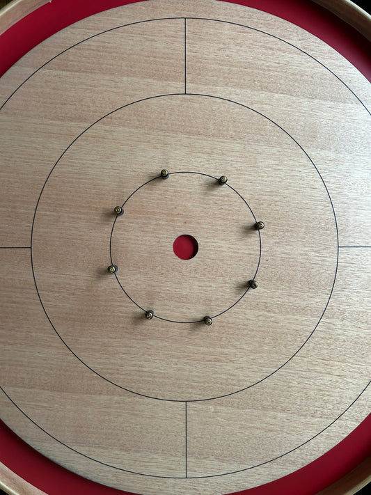 IMPERFECT/RETURNED: Mahogany ELITE Edition Crokinole Board (2025) Red Ditch + Carrying Case IN STOCK! #0160