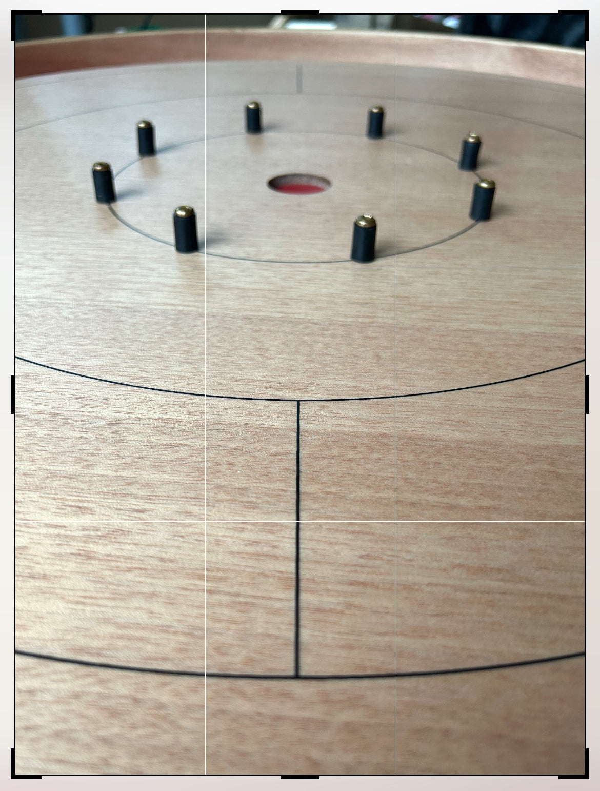 IMPERFECT/RETURNED: Mahogany ELITE Edition Crokinole Board (2025) Red Ditch + Carrying Case IN STOCK! #0160