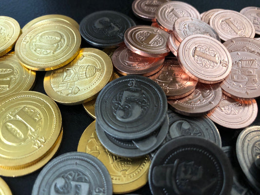 50 Metal Coin Board Game Upgrade Set (Industrial Coins)  -ESSEN PICKUP