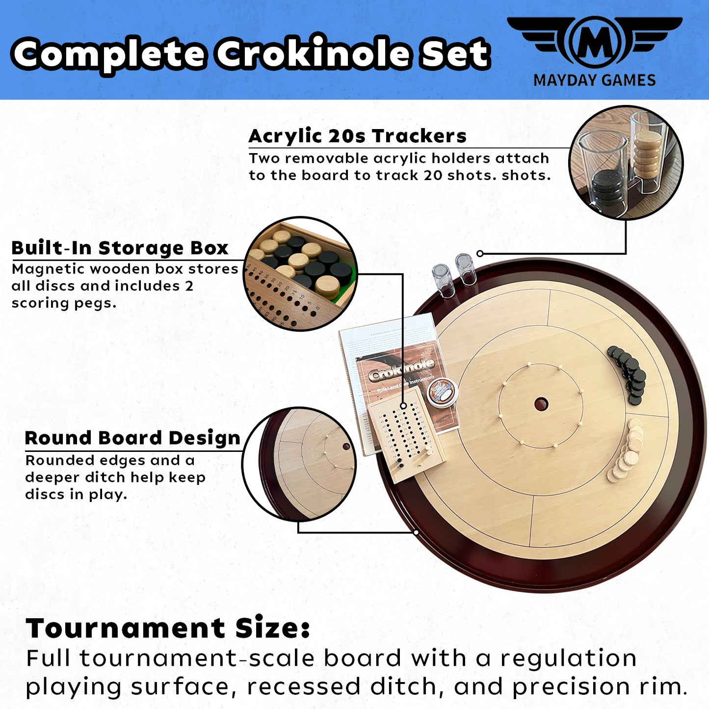 Beech Tournament Edition Crokinole Board