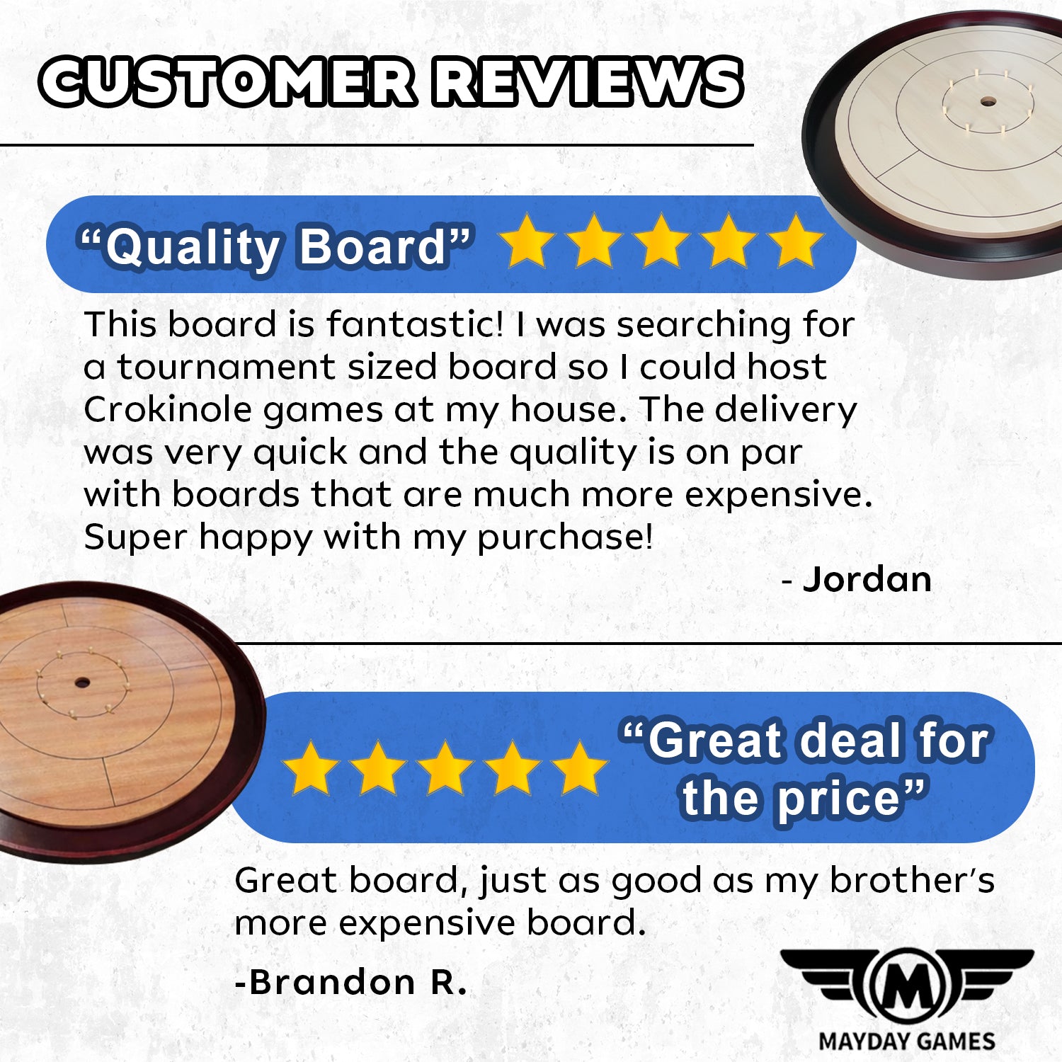 Mahogany Tournament Edition Crokinole Board - Mayday Games