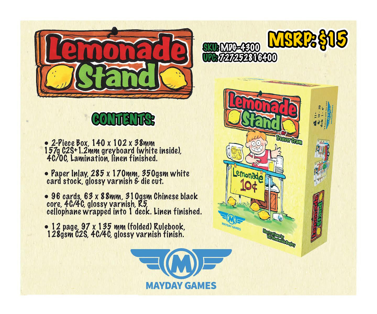 Lemonade Stand Card Game 2-4 Players