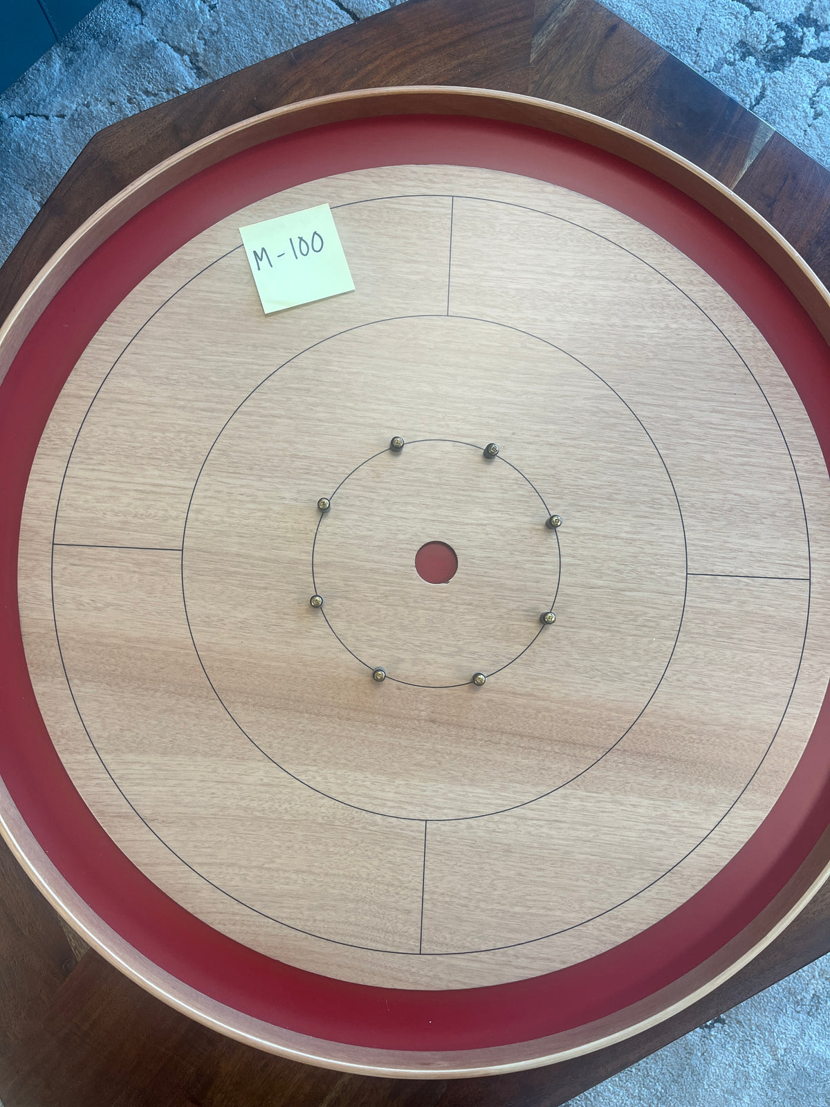 Imperfect/Returned Mahogany ELITE Edition Crokinole Board Red Ditch MDG-8322-M100