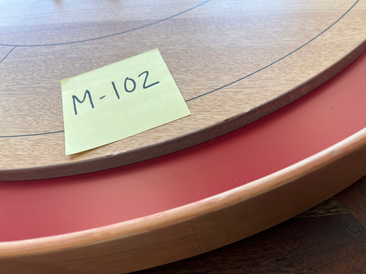 Imperfect/Returned Mahogany ELITE Edition Crokinole Board Red Ditch + Bag MDG-8322-A-M102