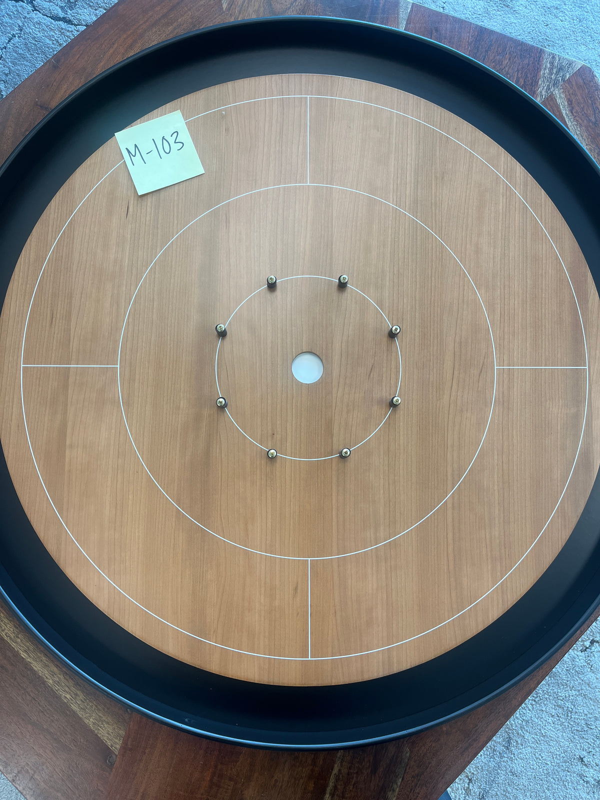 IMPERFECT/RETURNED: Elite Cherry Crokinole Board + Elite Black Carrying Case - MDG-8346-A-M103