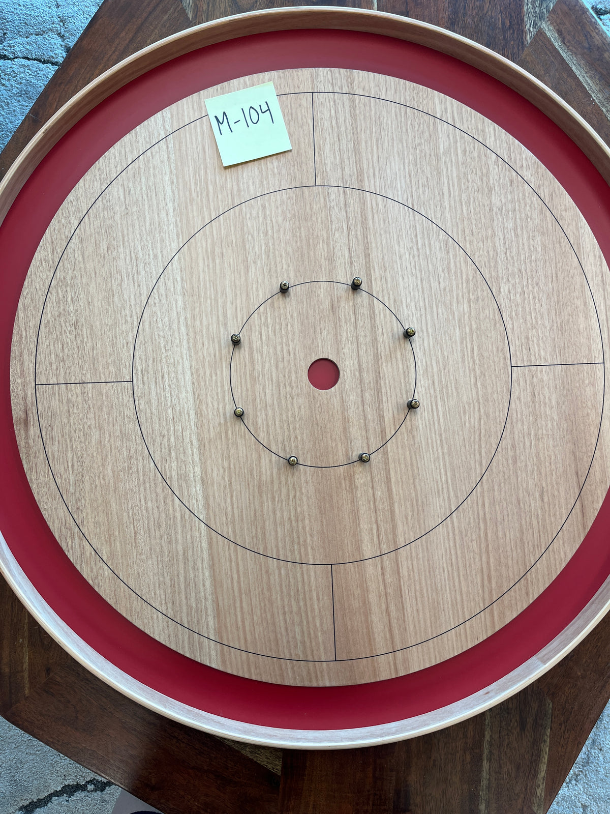 Imperfect/Returned Mahogany ELITE Edition Crokinole Board Red Ditch + Bag MDG-8322-A-M104