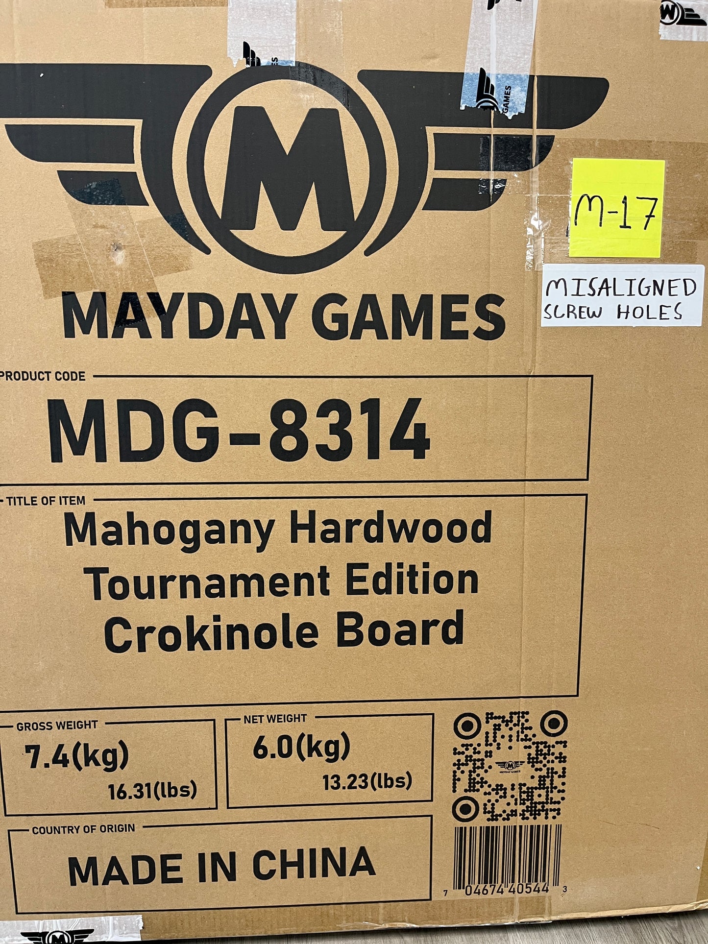 Imperfect/Returned Mahogany Tournament Edition Crokinole Board 2024 MDG-8314-M17