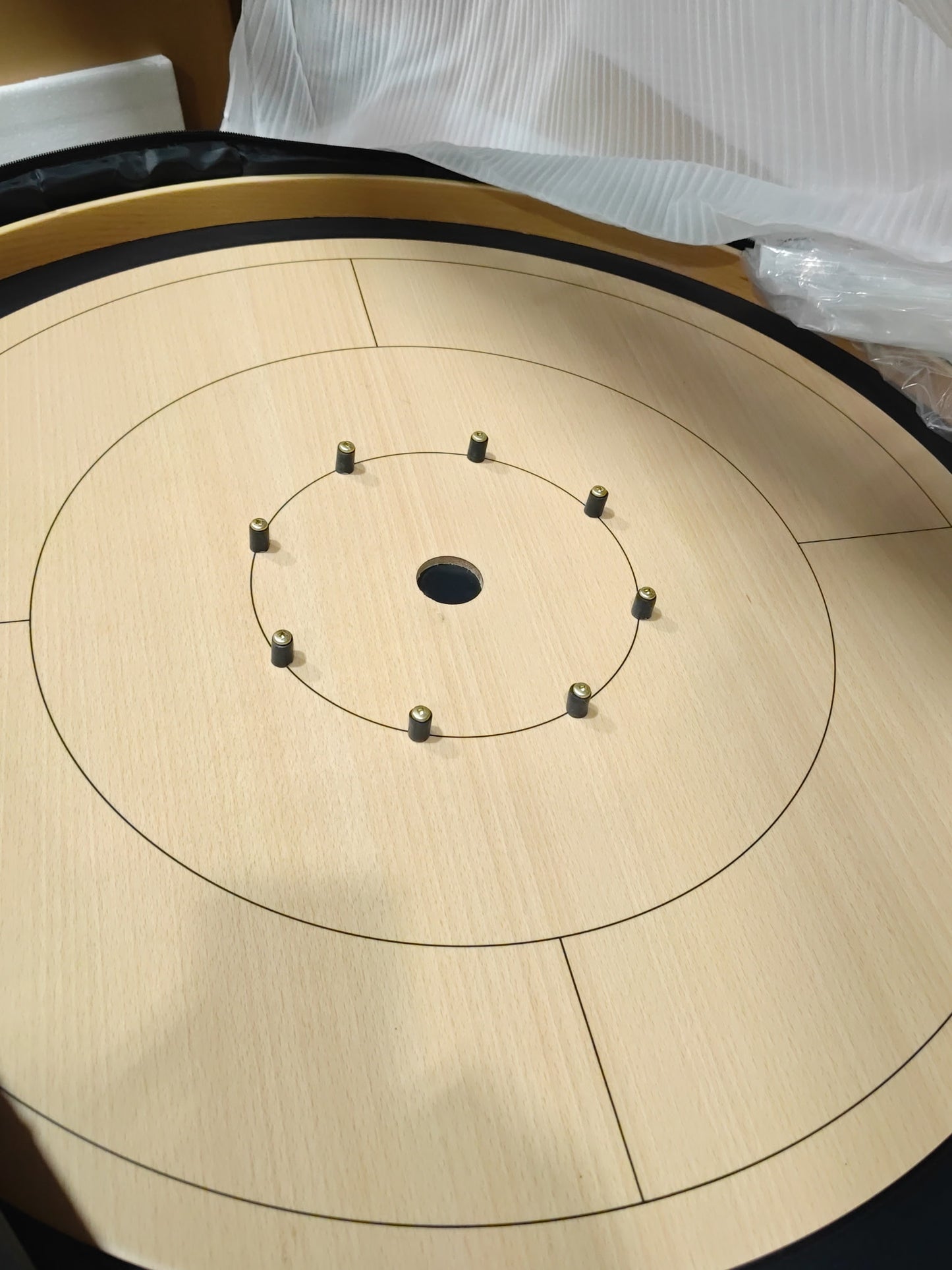 IMPERFECT/RETURNED: Beech ELITE Edition Crokinole Board Black Ditch + Black Bag MDG-8323-A-M61