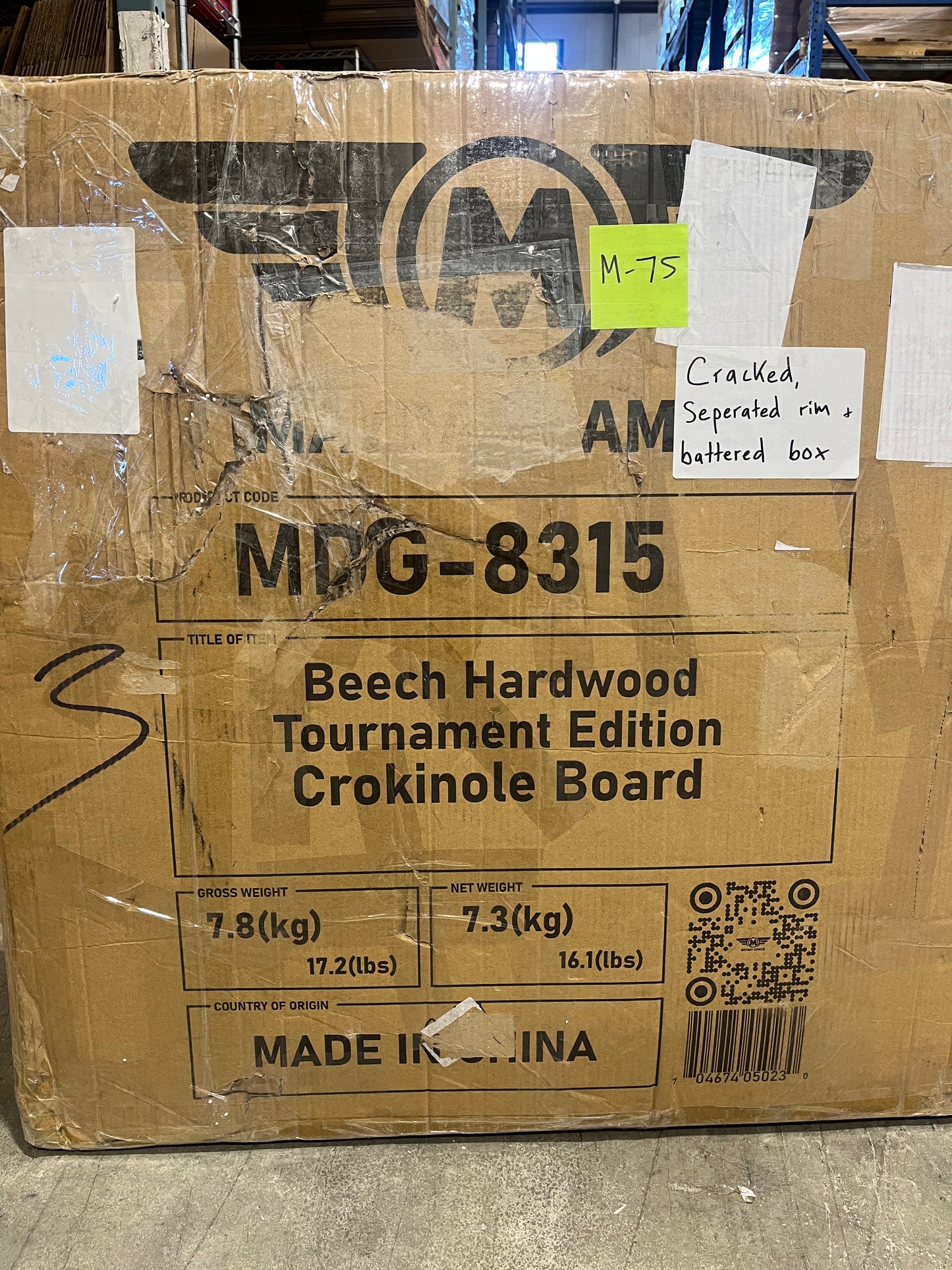 Imperfect/Returned Beech Tournament Edition Crokinole Board MDG-8315 M75