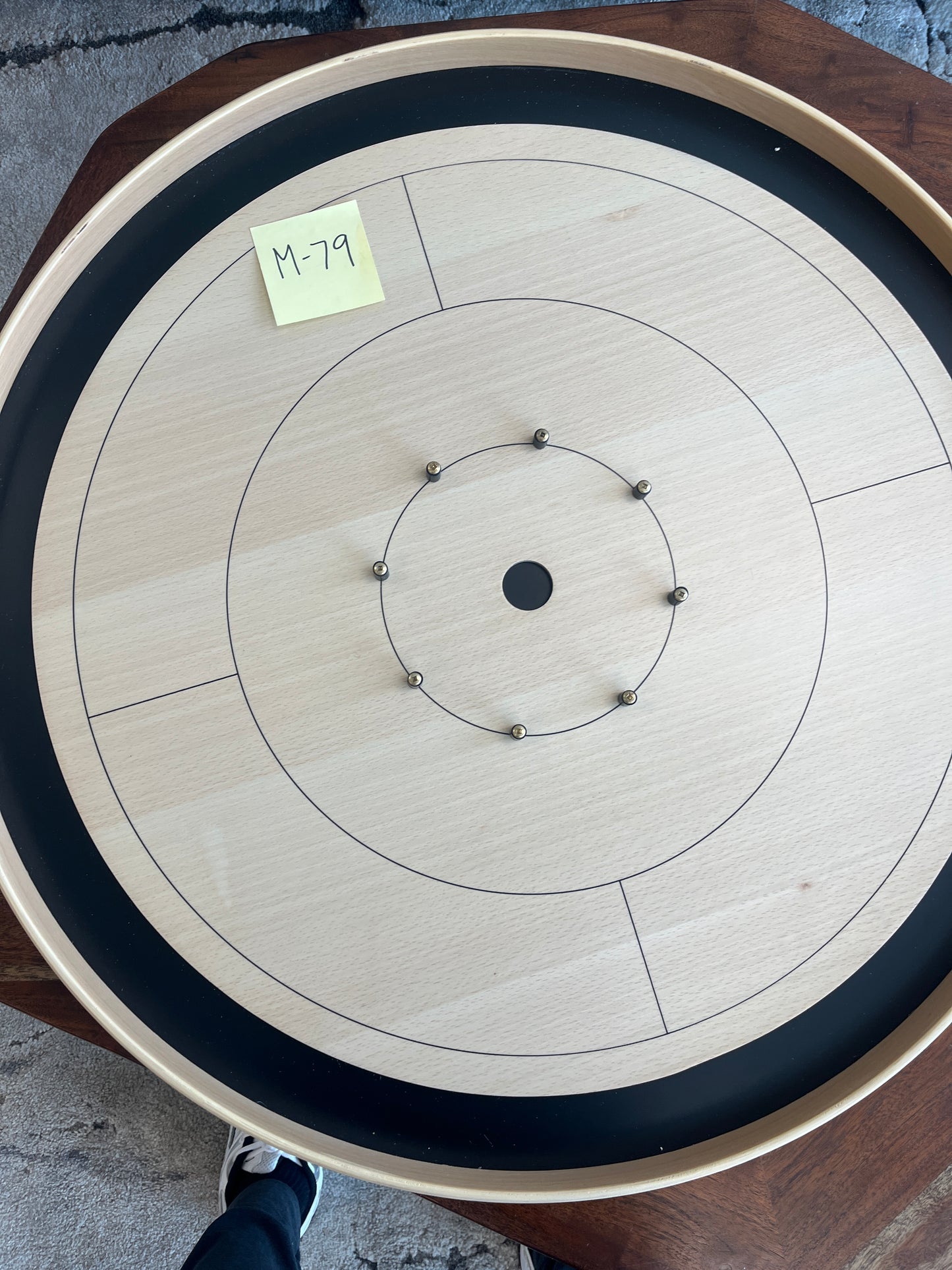 IMPERFECT/RETURNED: Beech ELITE Edition Crokinole Board Black Ditch + Black Bag MDG-8323-A-M79