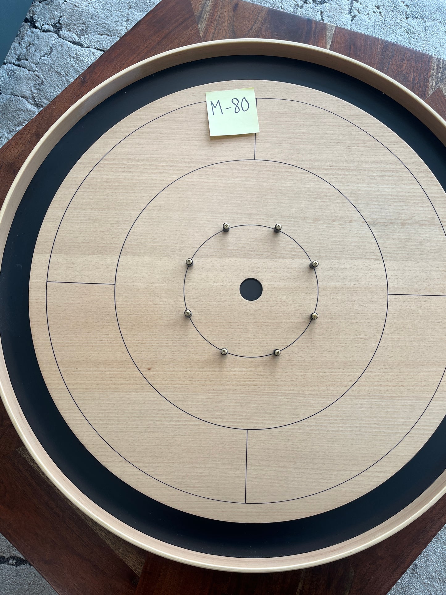 IMPERFECT/RETURNED: Beech ELITE Edition Crokinole Board Black Ditch + Black Bag MDG-8323-A-M80