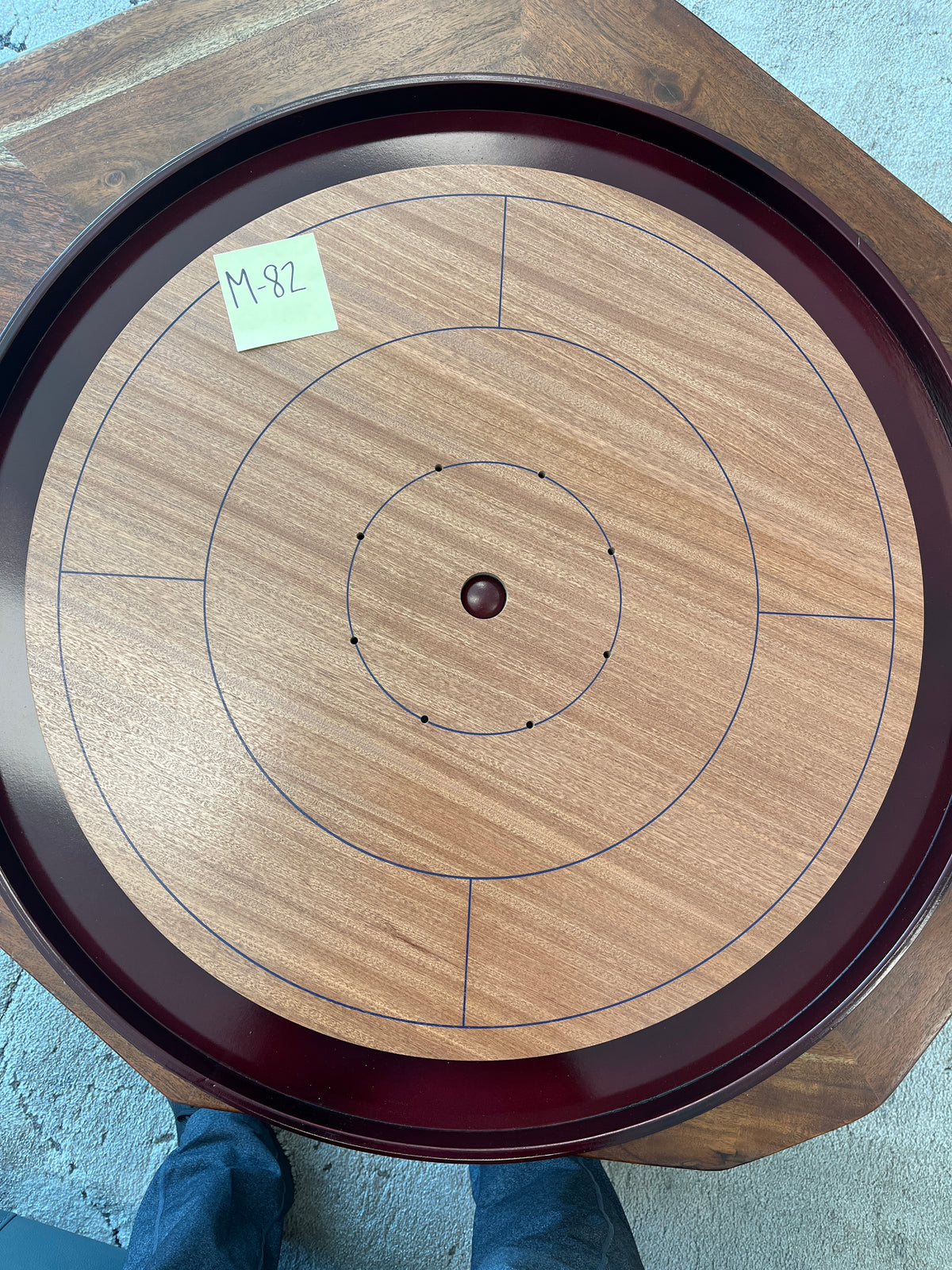 Imperfect/Returned Mahogany Tournament Edition Crokinole Board + Black Bag MDG-8314-A M82