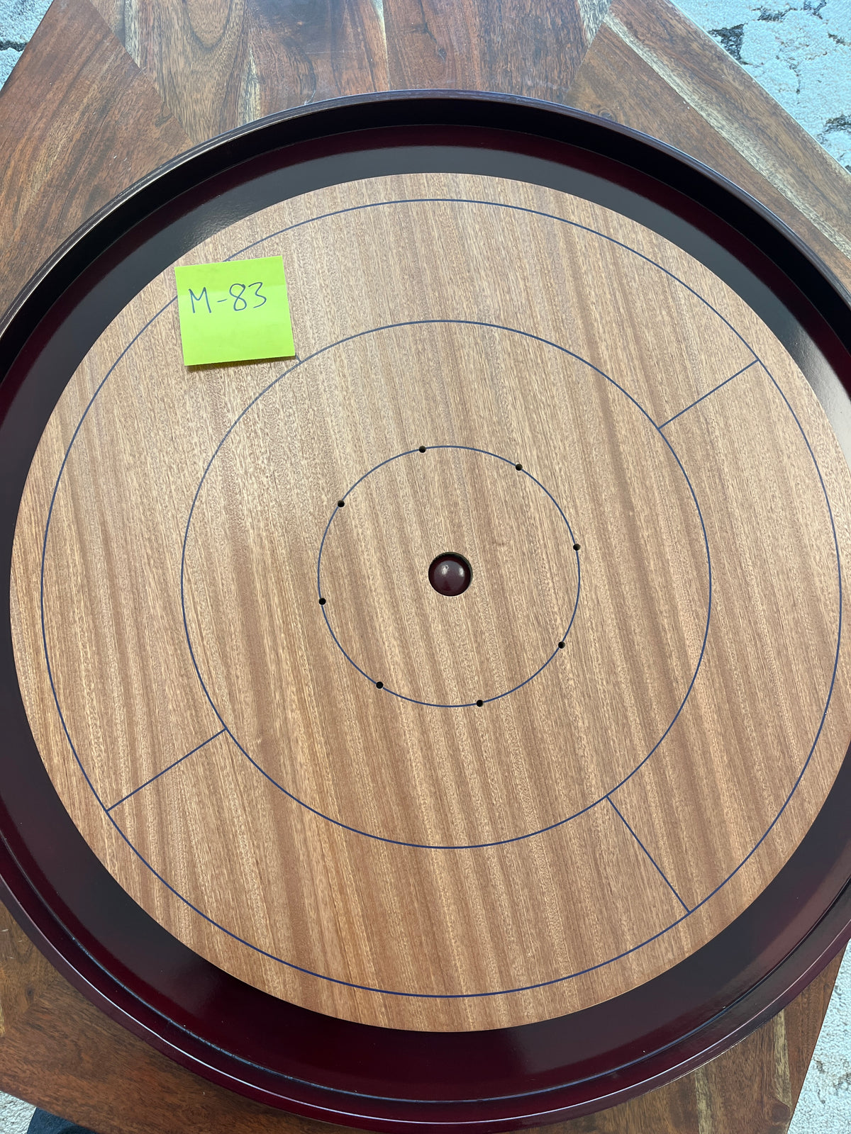 Imperfect/Returned Mahogany Tournament Edition Crokinole Board + Black Bag MDG-8314-A M83